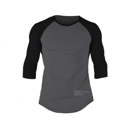 Muscle Master Long Sleeve Fitted Training T-Shirt for Men, Casual Round Neck Workout Base Layer