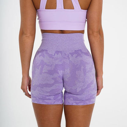 Women's Camo Jacquard Seamless Workout Shorts