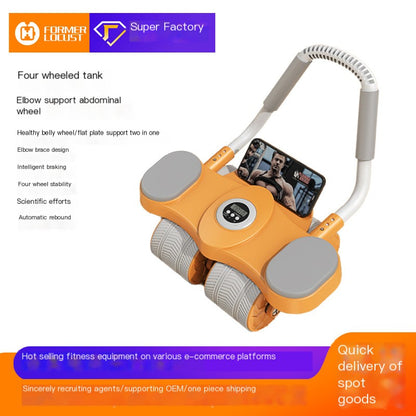 4-Wheel Ab Roller with Automatic Rebound Fitness Tool