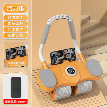 4-Wheel Ab Roller with Automatic Rebound Fitness Tool