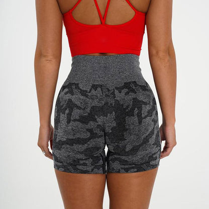 Women's Camo Jacquard Seamless Workout Shorts