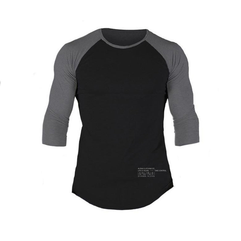 Muscle Master Long Sleeve Fitted Training T-Shirt for Men, Casual Round Neck Workout Base Layer