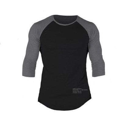 Muscle Master Long Sleeve Fitted Training T-Shirt for Men, Casual Round Neck Workout Base Layer