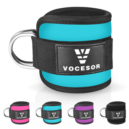 VOCESOR Ankle Strap for Cable Machine Ankle Cable Straps for Workout Leg Extensions KickbacksBooty Hip AbductorsGym Leg Straps for Women & Men (Blue Single)