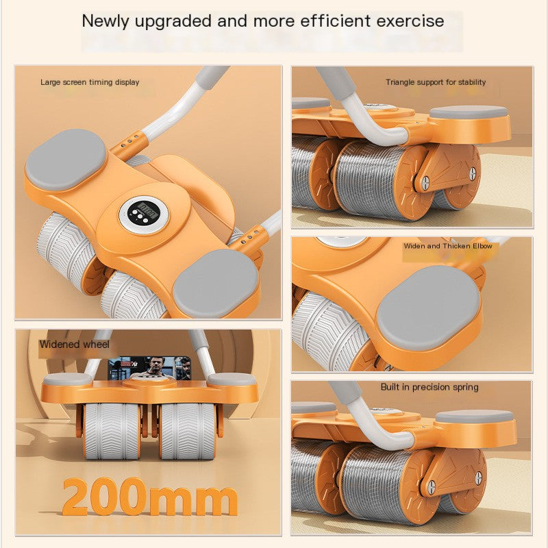 4-Wheel Ab Roller with Automatic Rebound Fitness Tool