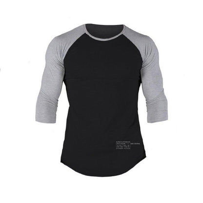 Muscle Master Long Sleeve Fitted Training T-Shirt for Men, Casual Round Neck Workout Base Layer