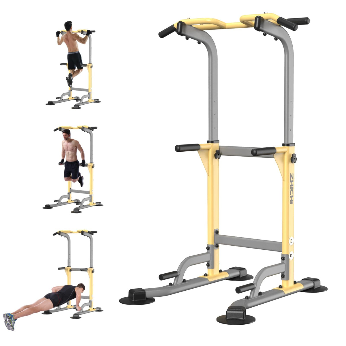 Z ZHICHI Pull Up Dip Station For Home Gym Strength Training Fitness Workout Station Chin-Ups Push-Ups Pull-Ups Dip-Ups 330LBS T055CDN
