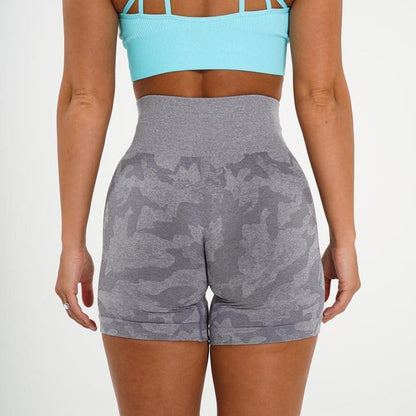 Women's Camo Jacquard Seamless Workout Shorts