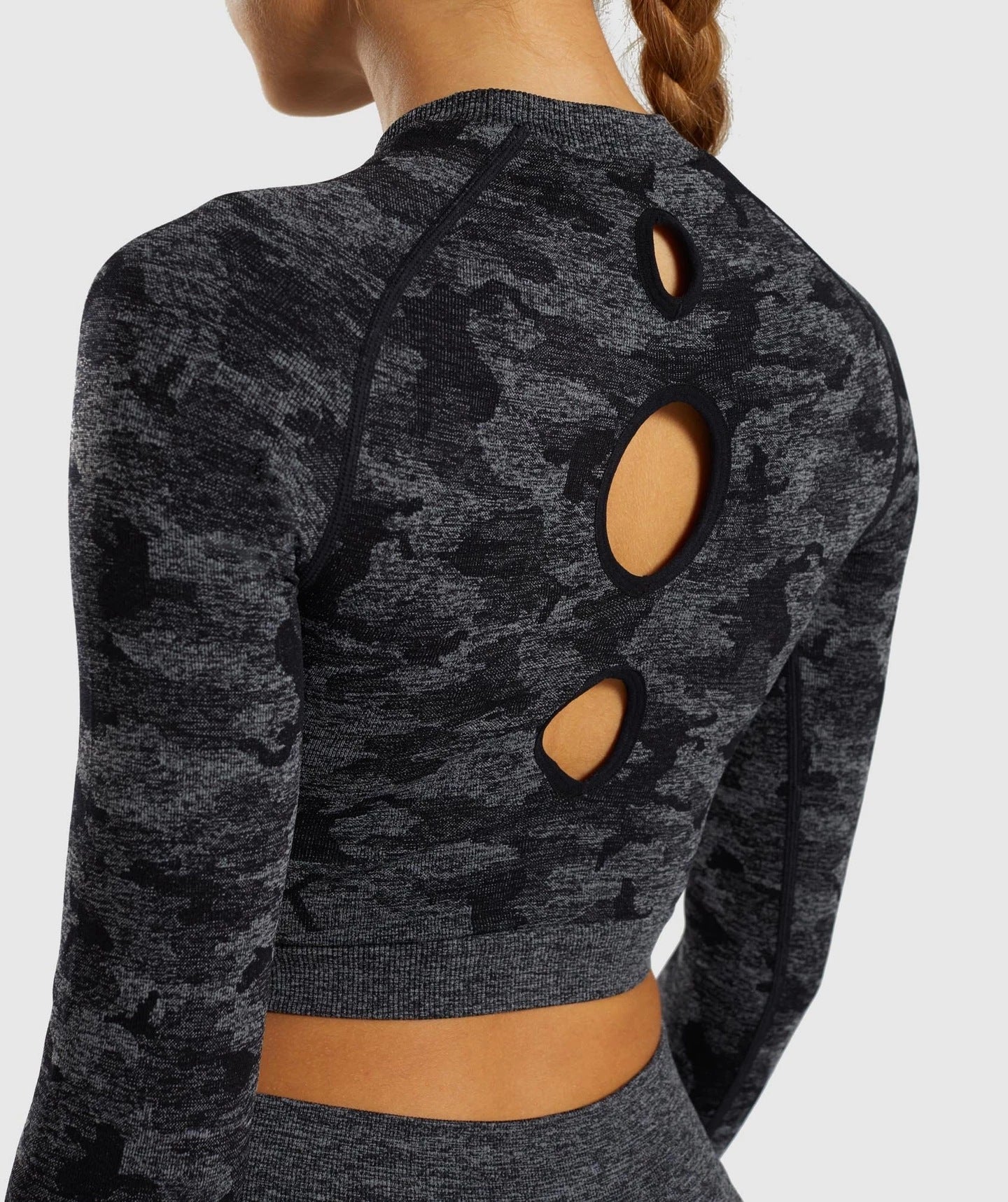 Seamless Camouflage Long Sleeve Yoga Fitness Top