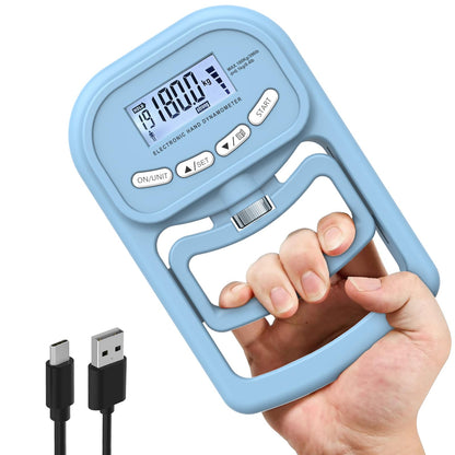 inaepeak 396lbs / 180kg Grip Strength Tester Rechargeable Electronic Hand Dynamometer Digital Grip Strength Tester with LCD Display Adjustable Hand Grip Dynamometer Hand Exercisers for Strength