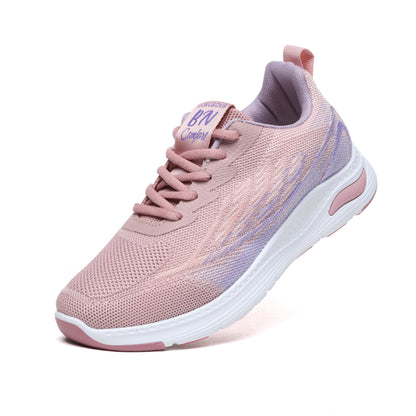 Bernal Women Walking Sneakers Casual Soft Breathable Lace-UP Non Slip Tennis Workout Sneakers Running Shoes Working Shopping Shoes (Pink 6)